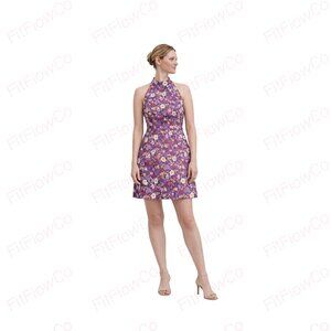 Eliza J Plum Embroidered Fit & Flare Dress NWT Size 4